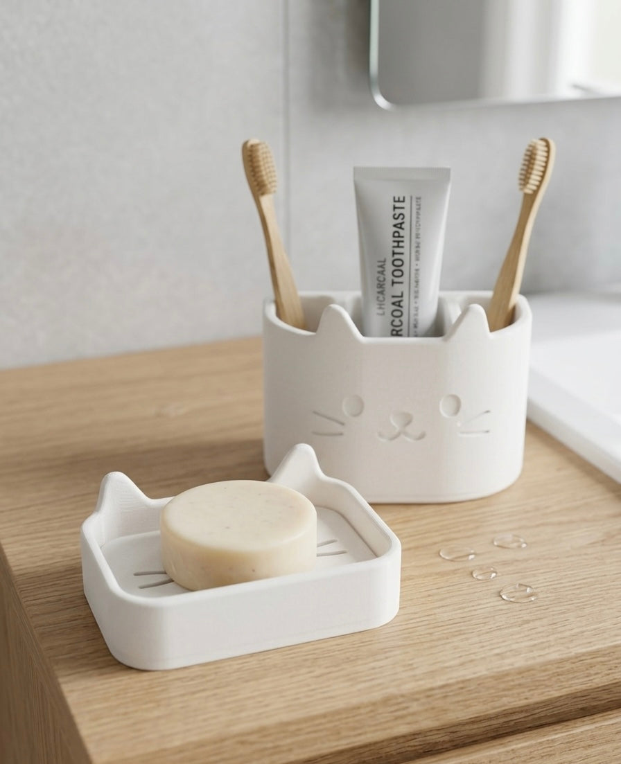 Bathroom Accesory Set - Cat